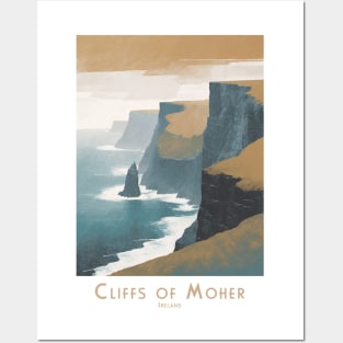 Misty Cliffs of Moher Ireland Vintage Art Print Posters and Art